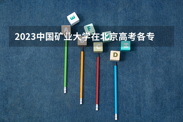 2023中国矿业大学在北京高考各专业计划招多少人