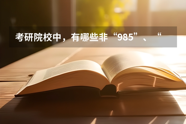 考研院校中，有哪些非“985”、“211”的实力院校？