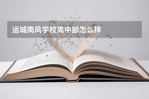 运城南风学校高中部怎么样