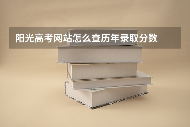 阳光高考网站怎么查历年录取分数