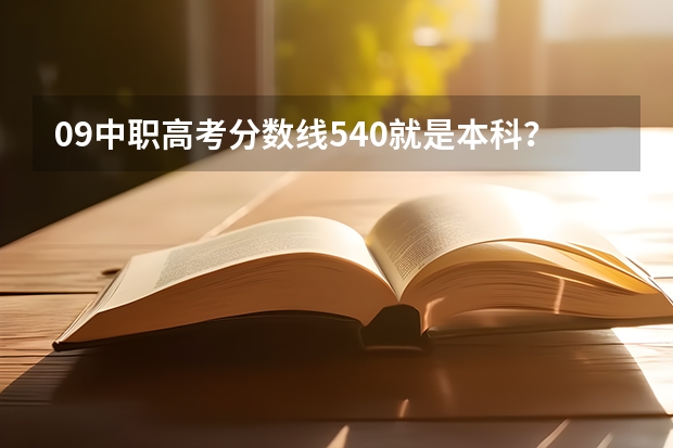 09中职高考分数线540就是本科？但总分才550啊！本科分二本一，二本二吗？