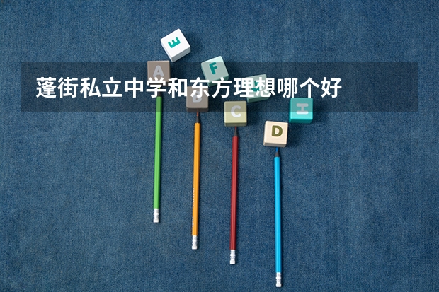 蓬街私立中学和东方理想哪个好